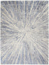 8' X 11' Cream Gray And Blue Abstract Non Skid Area Rug