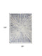 8' X 11' Cream Gray And Blue Abstract Non Skid Area Rug