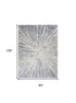 8' X 11' Cream Gray And Blue Abstract Non Skid Area Rug