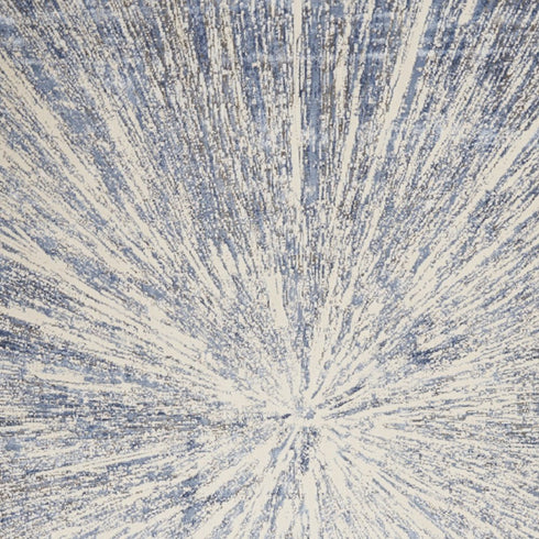 8' X 11' Cream Gray And Blue Abstract Non Skid Area Rug