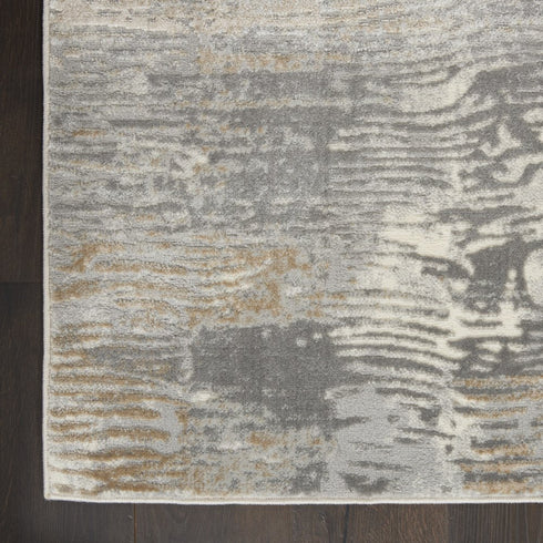 8' X 10' Beige Gray And Light Taupe Abstract Distressed Area Rug