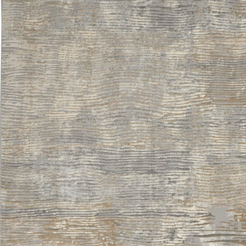 8' X 10' Beige Gray And Light Taupe Abstract Distressed Area Rug