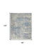 8' X 10' Ivory Blue And Gray Abstract Distressed Area Rug