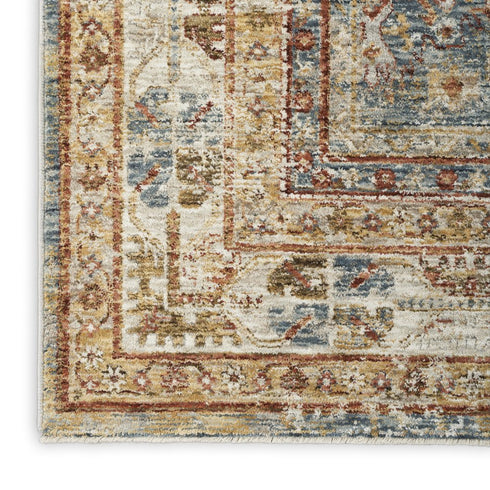 8' X 10' Navy Blue Geometric Distressed Area Rug