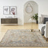 8' X 10' Navy Blue Geometric Distressed Area Rug