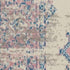 9' X 12' Ivory and Blue Floral Medallion Distressed Non Skid Area Rug