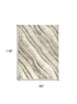 9' X 12' Beige Black and Gray Abstract Non Skid Area Rug