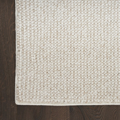 8' Beige And Ivory Abstract Runner Rug