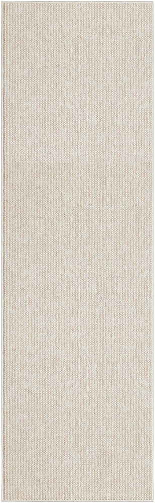 8' Beige And Ivory Abstract Runner Rug