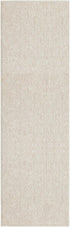 8' Beige And Ivory Abstract Runner Rug