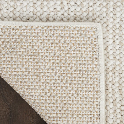 8' Beige And Ivory Abstract Runner Rug