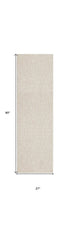 8' Beige And Ivory Abstract Runner Rug