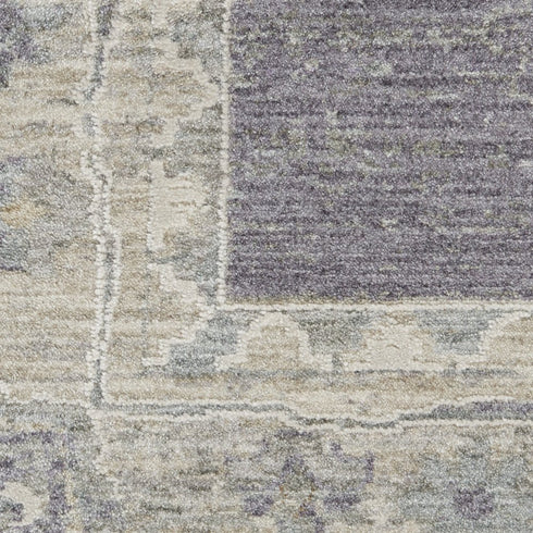 5' X 8' Ivory and Gray Floral Power Loom Area Rug