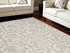 8' X 10' Beige and Ivory Damask Distressed Non Skid Area Rug