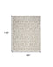 8' X 10' Beige and Ivory Damask Distressed Non Skid Area Rug