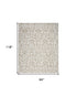8' X 10' Beige and Ivory Damask Distressed Non Skid Area Rug