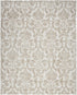 8' X 10' Beige and Ivory Damask Distressed Non Skid Area Rug