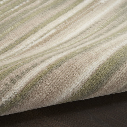 8' X 10' Green Abstract Power Loom Area Rug