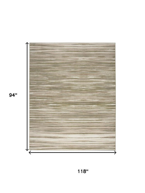 8' X 10' Green Abstract Power Loom Area Rug