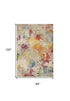 7' X 10' Ivory Abstract Power Loom Area Rug