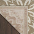 8' X 10' Taupe and Ivory Floral Non Skid Area Rug