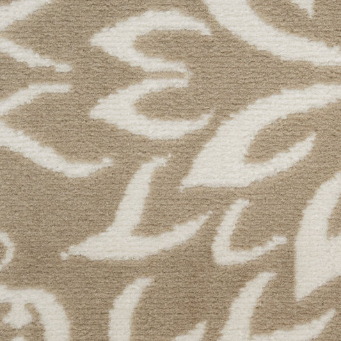 8' X 10' Taupe and Ivory Floral Non Skid Area Rug