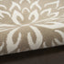 8' X 10' Taupe and Ivory Floral Non Skid Area Rug