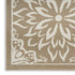 8' X 10' Taupe and Ivory Floral Non Skid Area Rug