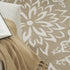 8' X 10' Taupe and Ivory Floral Non Skid Area Rug
