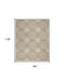 8' X 10' Taupe and Ivory Floral Non Skid Area Rug