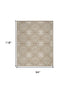 8' X 10' Taupe and Ivory Floral Non Skid Area Rug