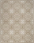 8' X 10' Taupe and Ivory Floral Non Skid Area Rug