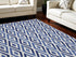8' X 12' Ivory and Blue Geometric Distressed Non Skid Area Rug