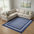 8' X 10' Blue And Ivory Geometric Distressed Area Rug
