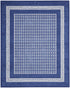 8' X 10' Blue And Ivory Geometric Distressed Area Rug