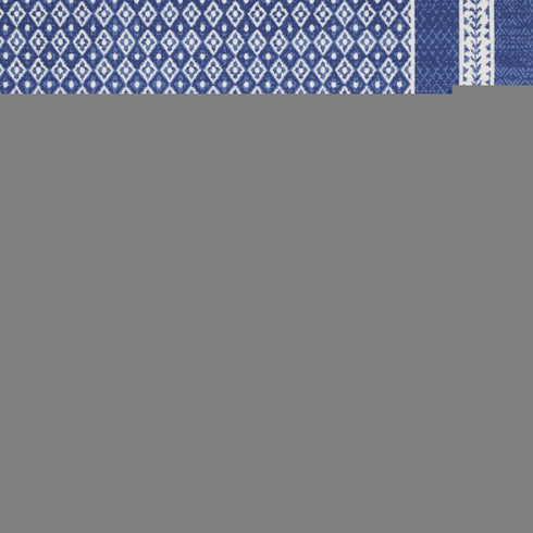 8' X 10' Blue And Ivory Geometric Distressed Area Rug