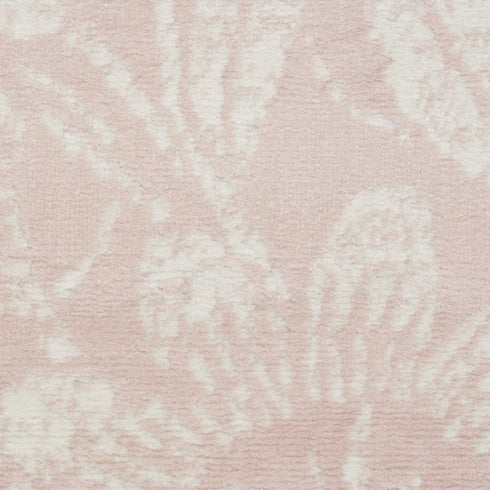 8' X 12' Pink and Ivory Floral Distressed Non Skid Area Rug