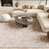 8' X 12' Pink and Ivory Floral Distressed Non Skid Area Rug