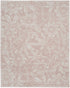 8' X 12' Pink and Ivory Floral Distressed Non Skid Area Rug