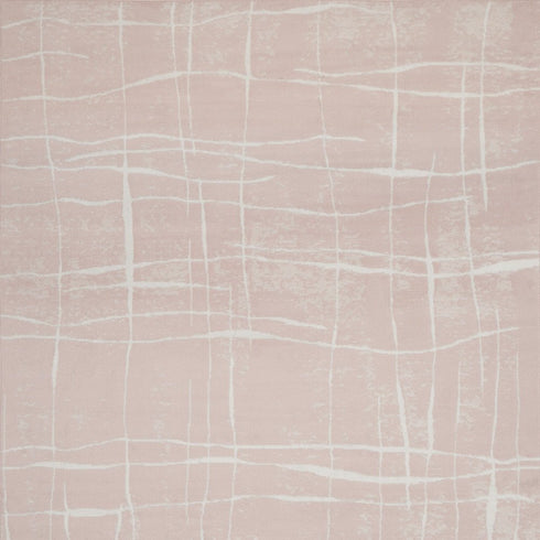 8' X 10' Pink And Ivory Abstract Distressed Area Rug