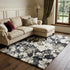 8' X 10' Teal and Ivory Floral Power Loom Area Rug