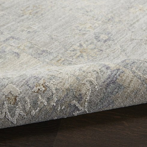 8' X 10' Ivory and Gray Floral Power Loom Area Rug