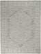 8' X 10' Ivory and Gray Floral Power Loom Area Rug