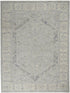 8' X 10' Ivory and Gray Floral Power Loom Area Rug