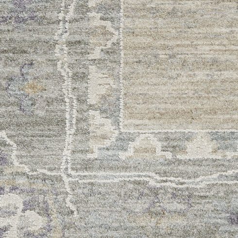 8' X 10' Ivory and Gray Floral Power Loom Area Rug