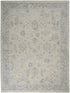 8' X 10' Ivory and Gray Floral Power Loom Area Rug