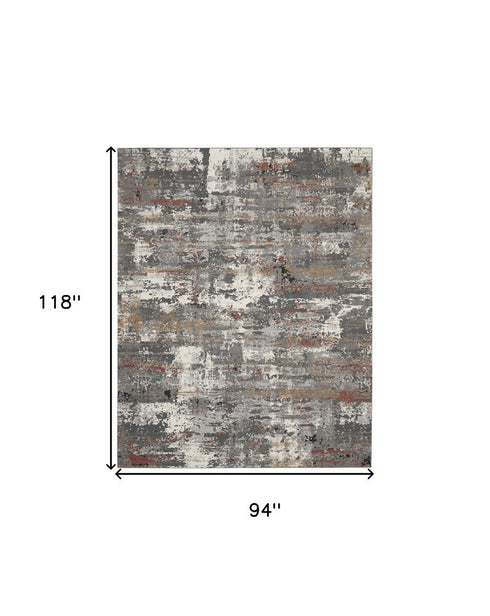 8' X 10' Gray Abstract Area Rug