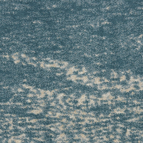 8' X 11' Ivory and Teal Blue Abstract Non Skid Area Rug