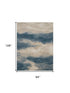 8' X 11' Ivory and Teal Blue Abstract Non Skid Area Rug