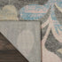 9' X 12' Beige Gray And Blue Botanical Leaves Area Rug